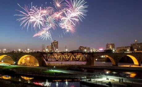 Stone Arch Bridge Firework Show